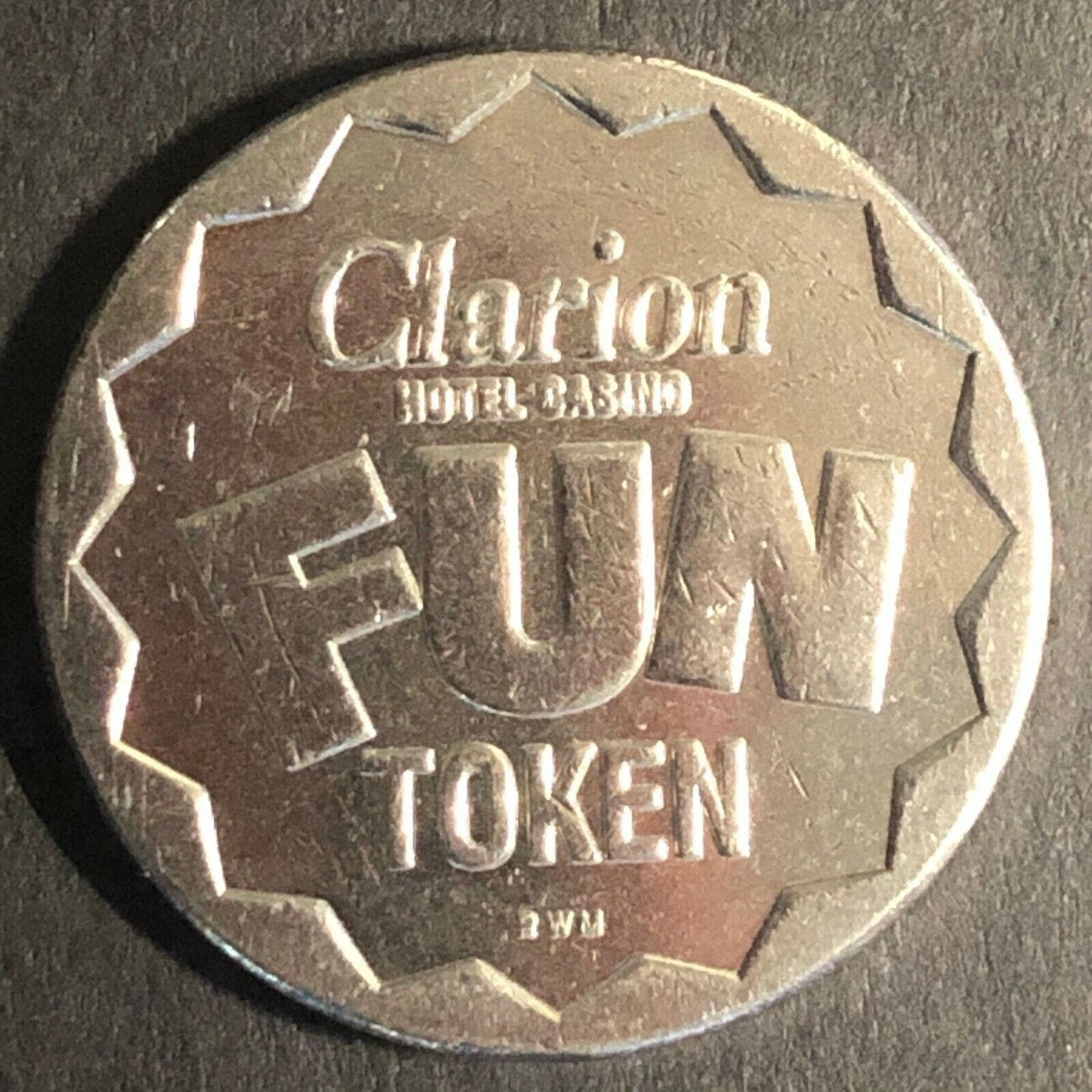 22.8mm Scarce Clarion Hotel Casino "Fun Token" Reno, NV Token - Fauver Coll.
