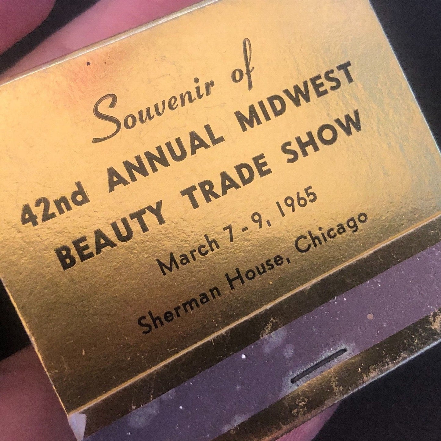 42nd Annual Midwest Beauty Trade Show 1965 Full Vintage Matchbook VGC Scarce