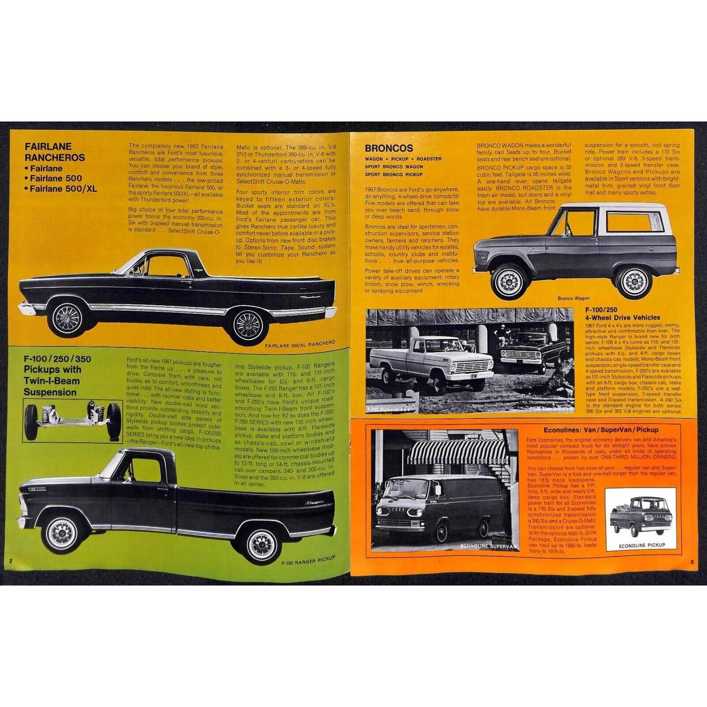 1967 Ford Trucks and All-Purpose Utility Vehicles Brochure w/ Full Line 8pp VGC