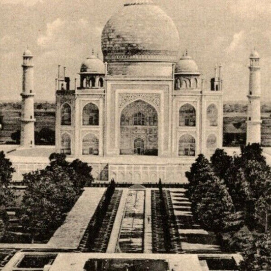 c1915-30 PPC "Taj (Mahal) Garden Agra General View" Vintage Postcard