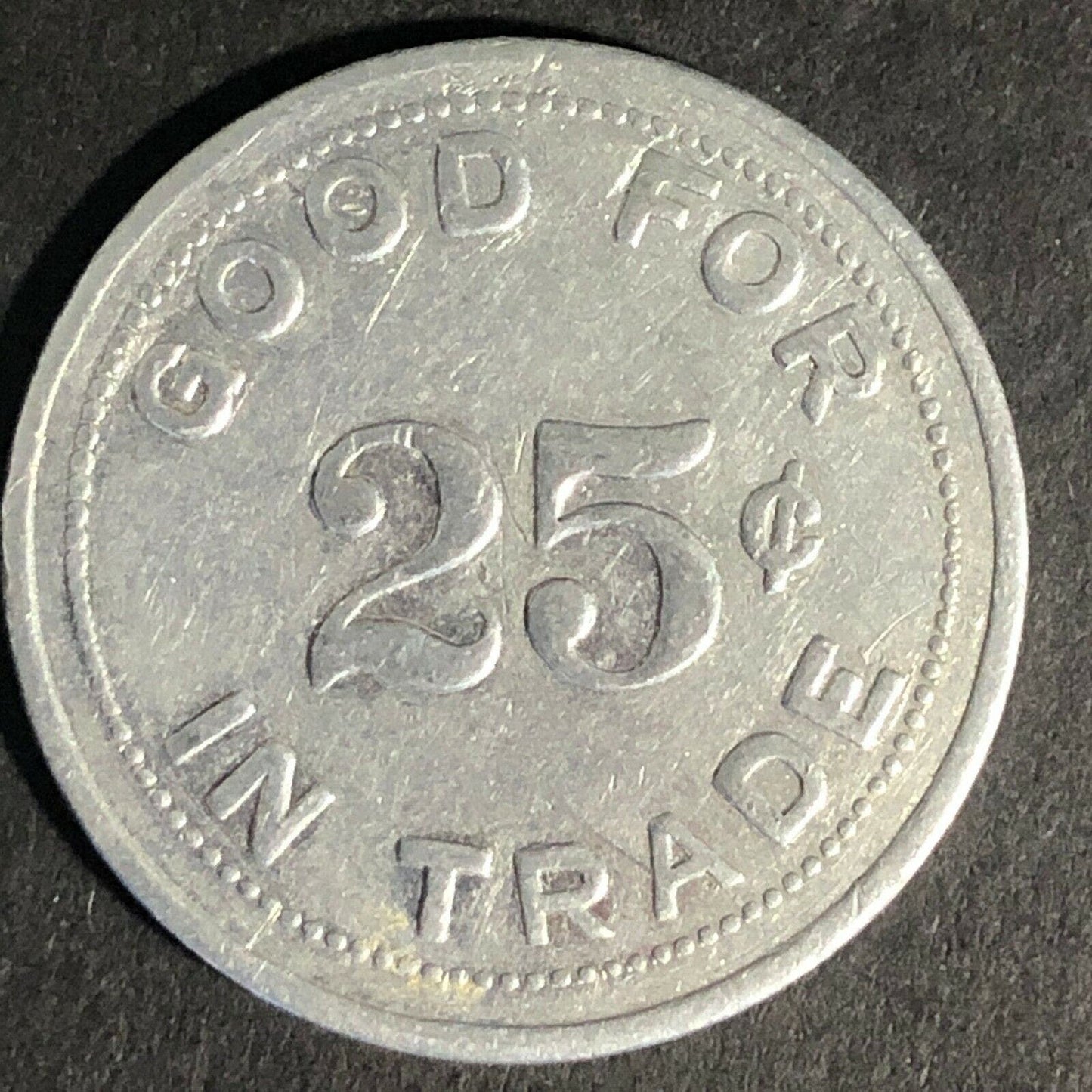 May Hoisery Mills (Nashville, TN) Alum. Token G/F 25c In Trade 28.65 c1918