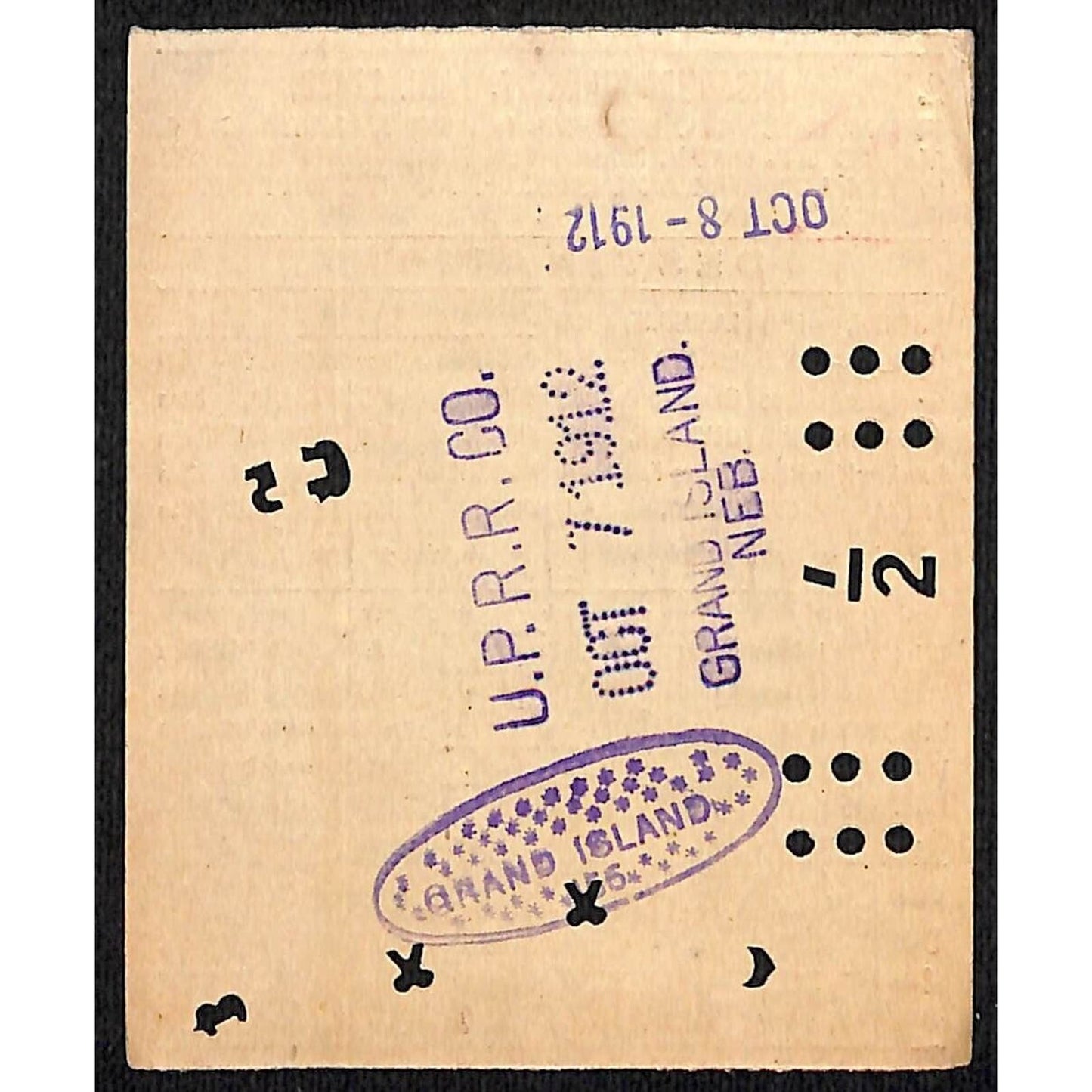 1912 Union Pacific Railroad Ticket Missouri River St. Paul Council Bluffs #1244