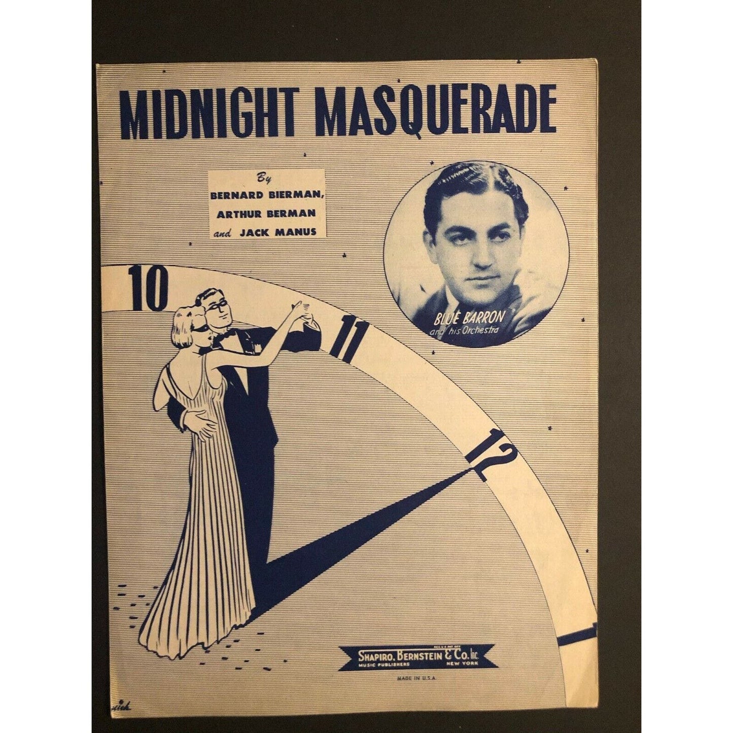 Vintage 1940's Sheet Music "Midnight Masquerade" Bernard Bierman & Arthur Berman
