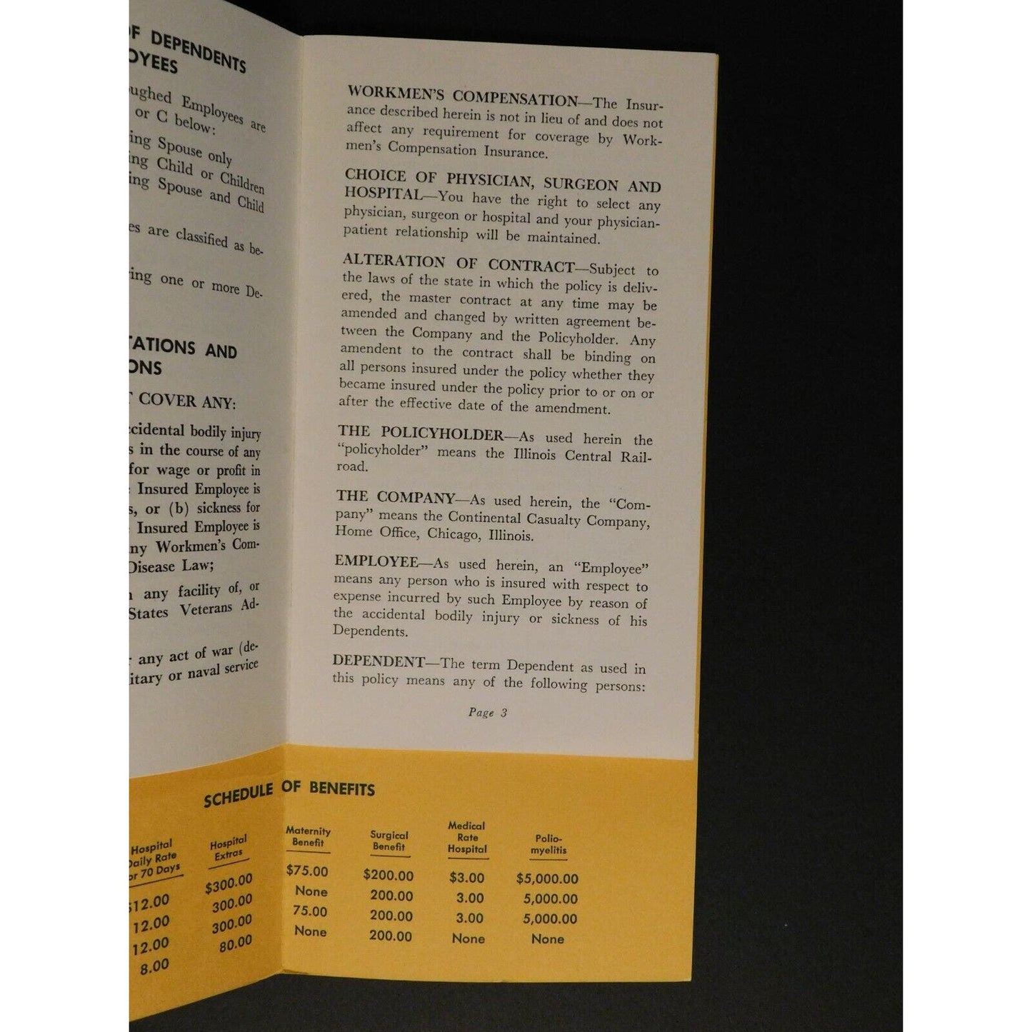c1940's Illinois Central Railroad Insurance Plan 22 pgs. Booklet - VGC