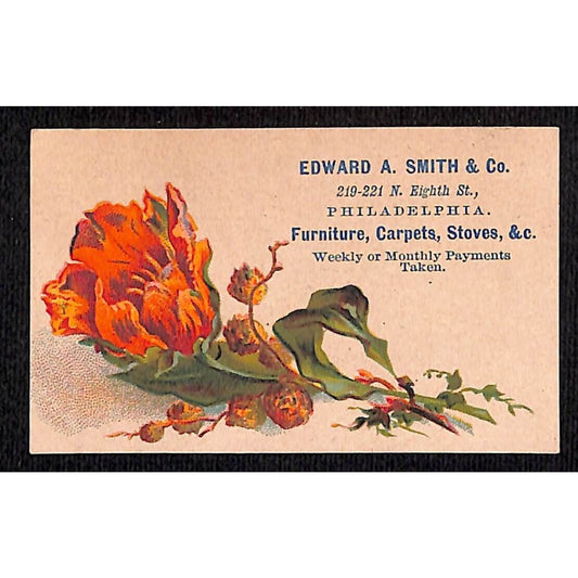 Edward A. Smith & Co. Refrigerators Stoves Philadelphia Victorian Trade Card