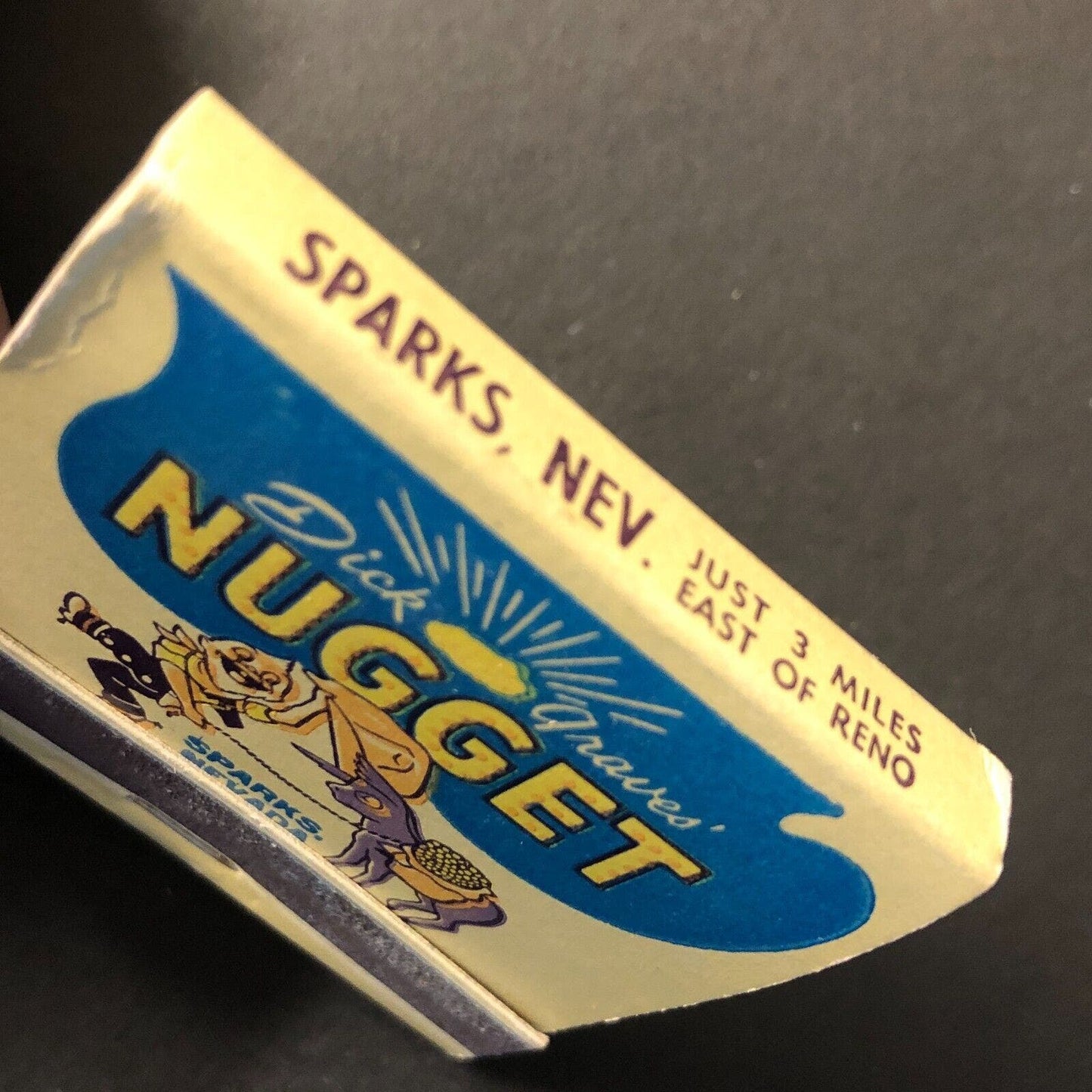 Dick Graves' Nugget Sparks, NV Casino Full Matchbook Cowboy Miner c1950's-60's