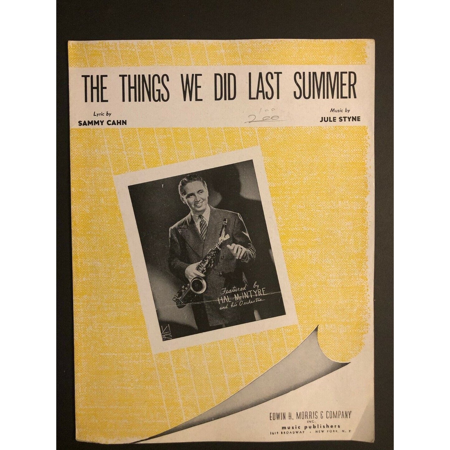 Vintage 1940's Sheet Music - "The Things We Did Last Summer" Sammy Cain