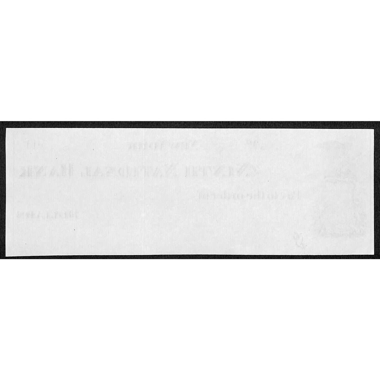 Ninth National Bank New York 1880's Unused Bank Check Eagle Excelsior Vignette