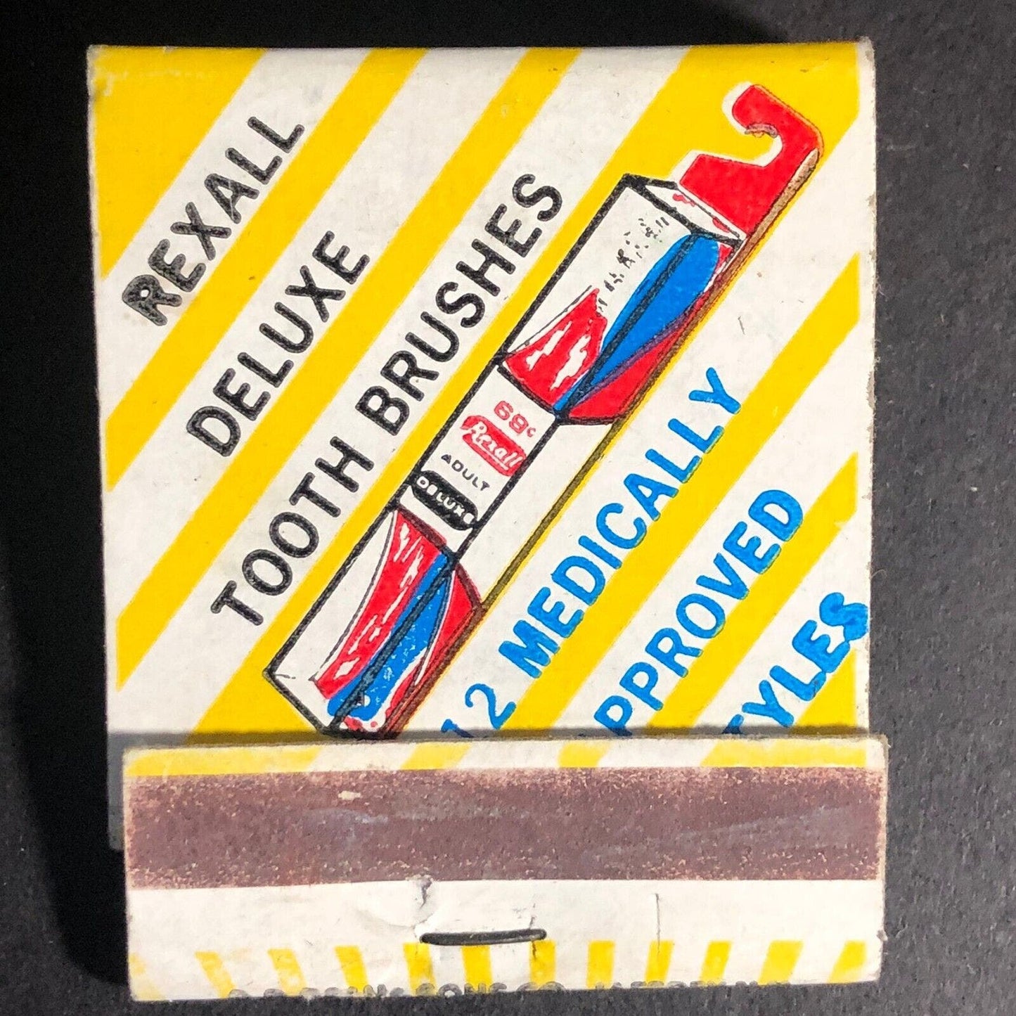 Rexall Tooth Brushes / Bisma-Rex Matchbook c1950's 20-Strike -2 Scarce