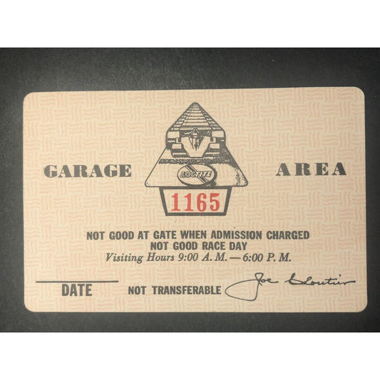 Indianapolis Motor Speedway IMS 1979 Garage Area Pass - Unused #1165