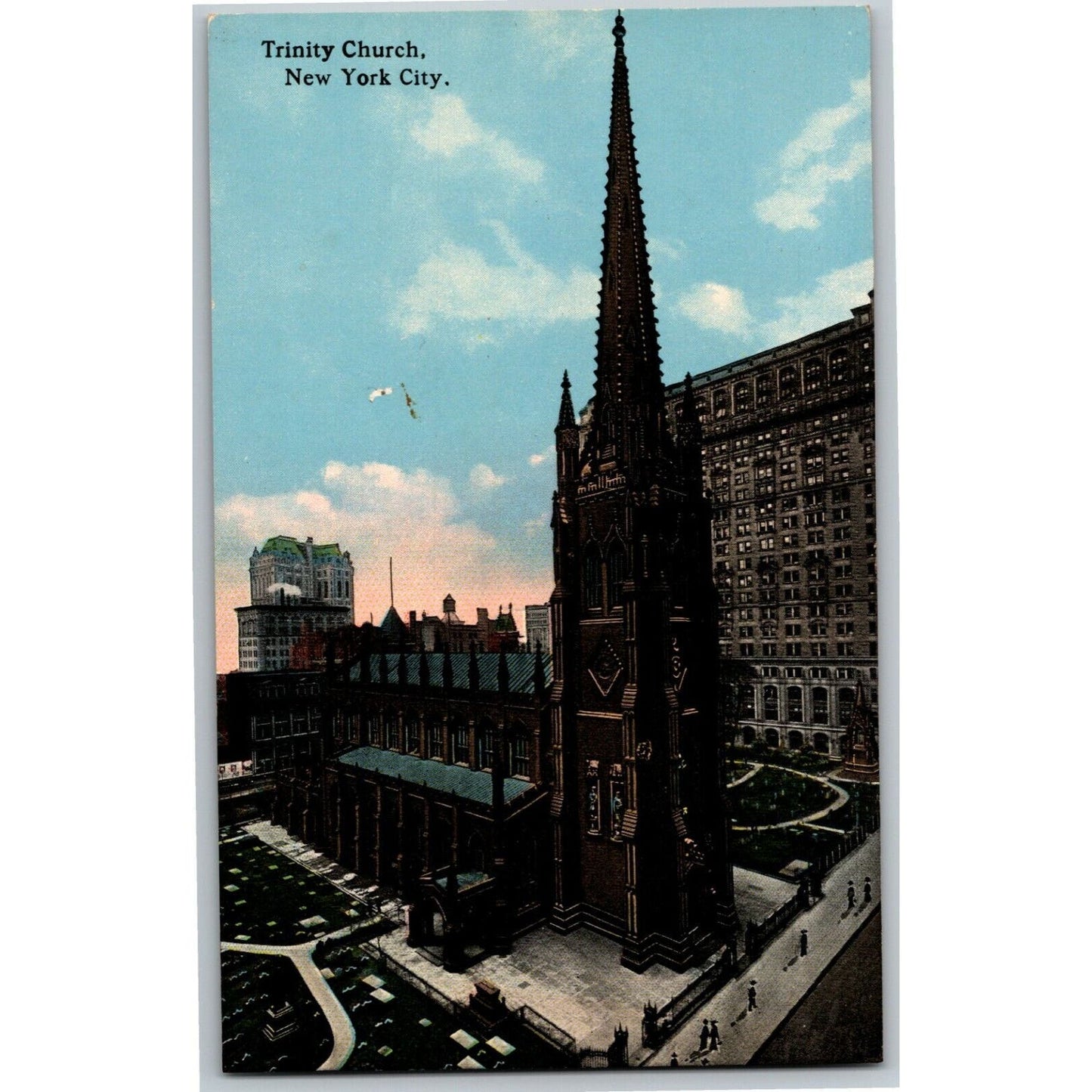 Vintage c1918-25 New York Postcard "Trinity Church" (American Art Publishing)