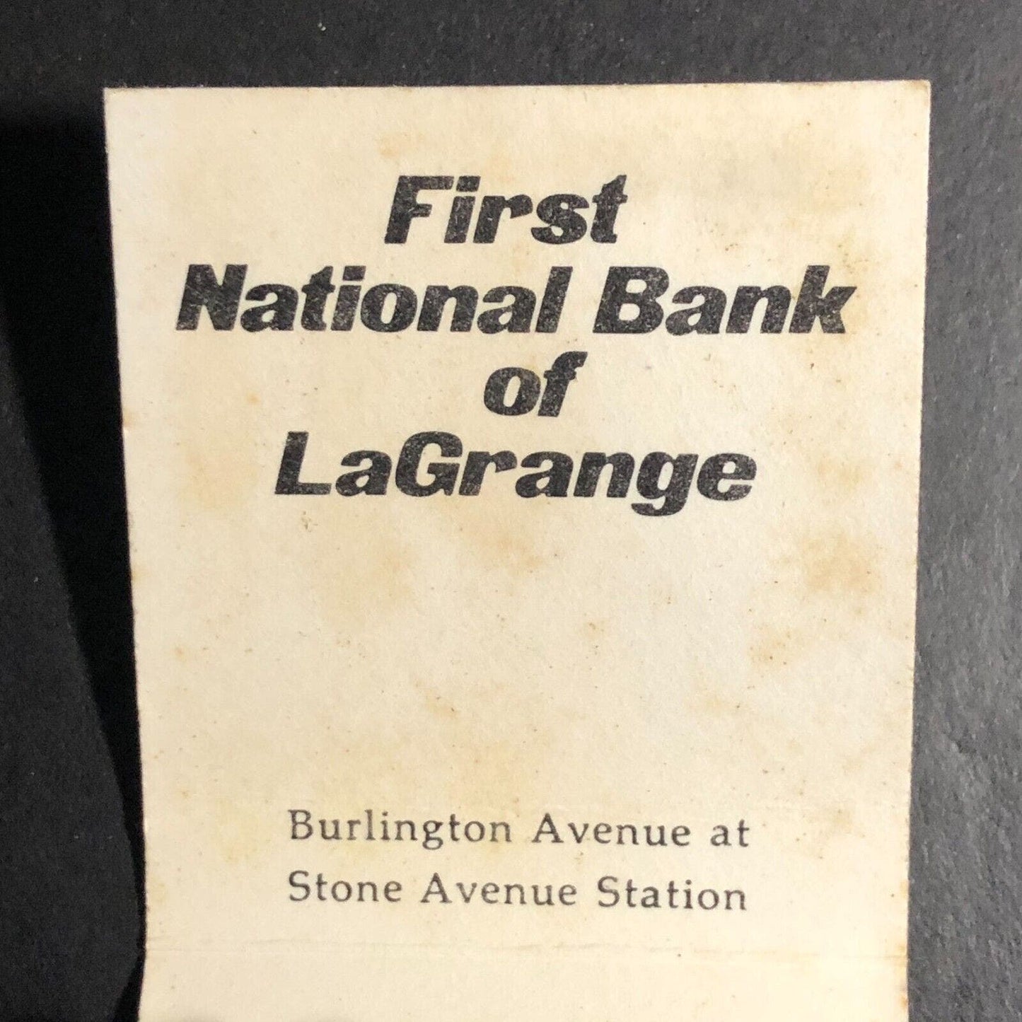 First National Bank of LaGrange Matchbook c1968-73