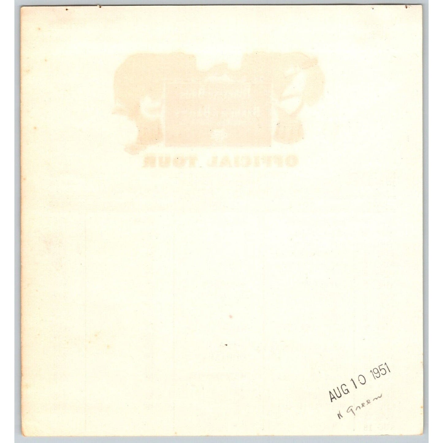 1951 Ringling Bros Barnum Bailey Circus Route Card Denver Seattle Des Moines