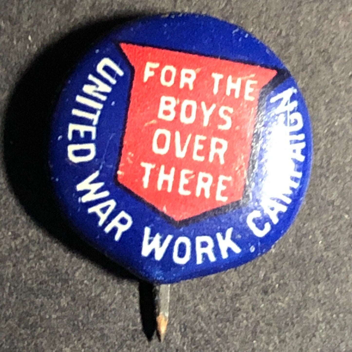 United War Work Campaign "Boys Over There" 1918-19 Celluloid Pinback Button