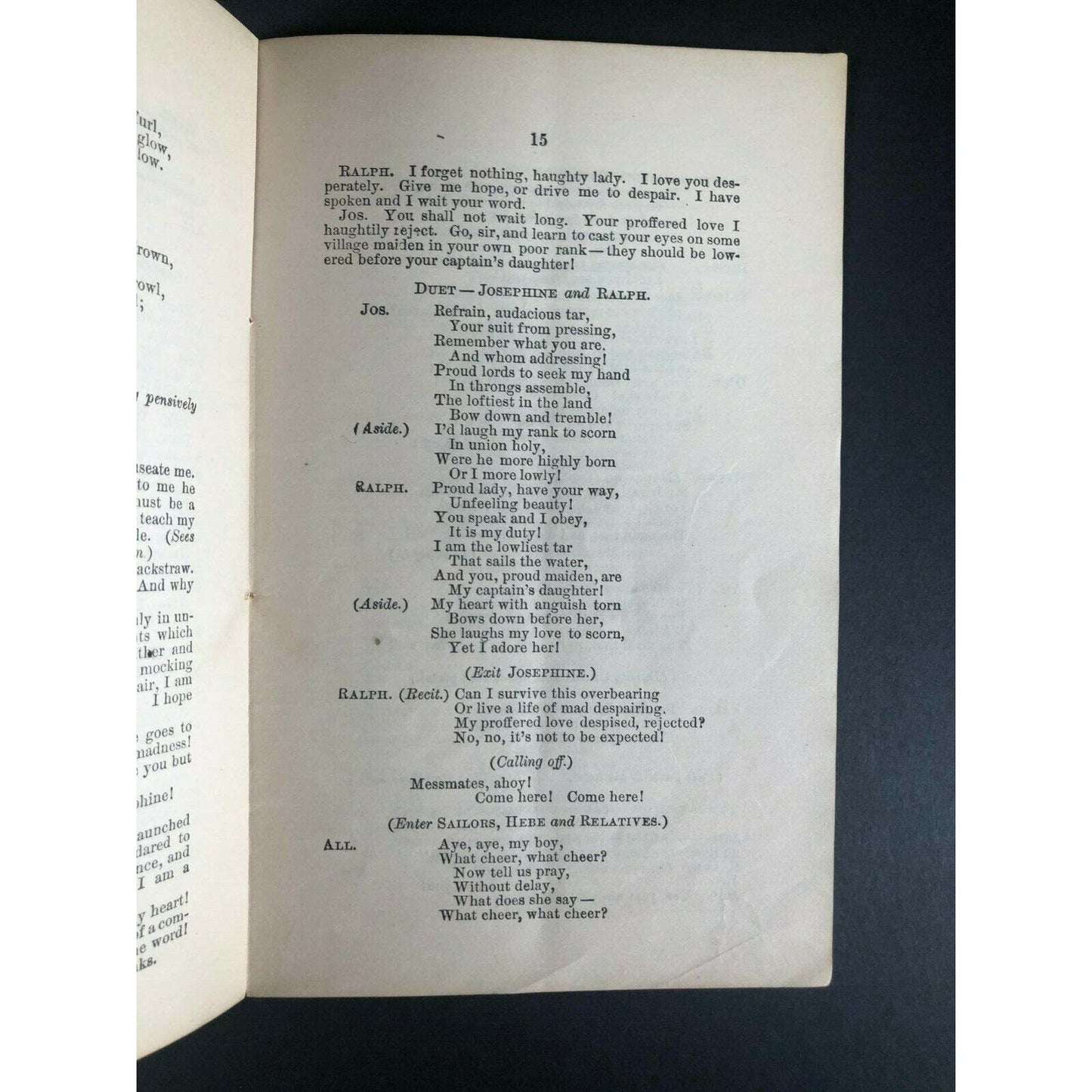 Scarce c1910's - 1920's Pinafore Libretto - Gilbert And Sullivan - 16pgs