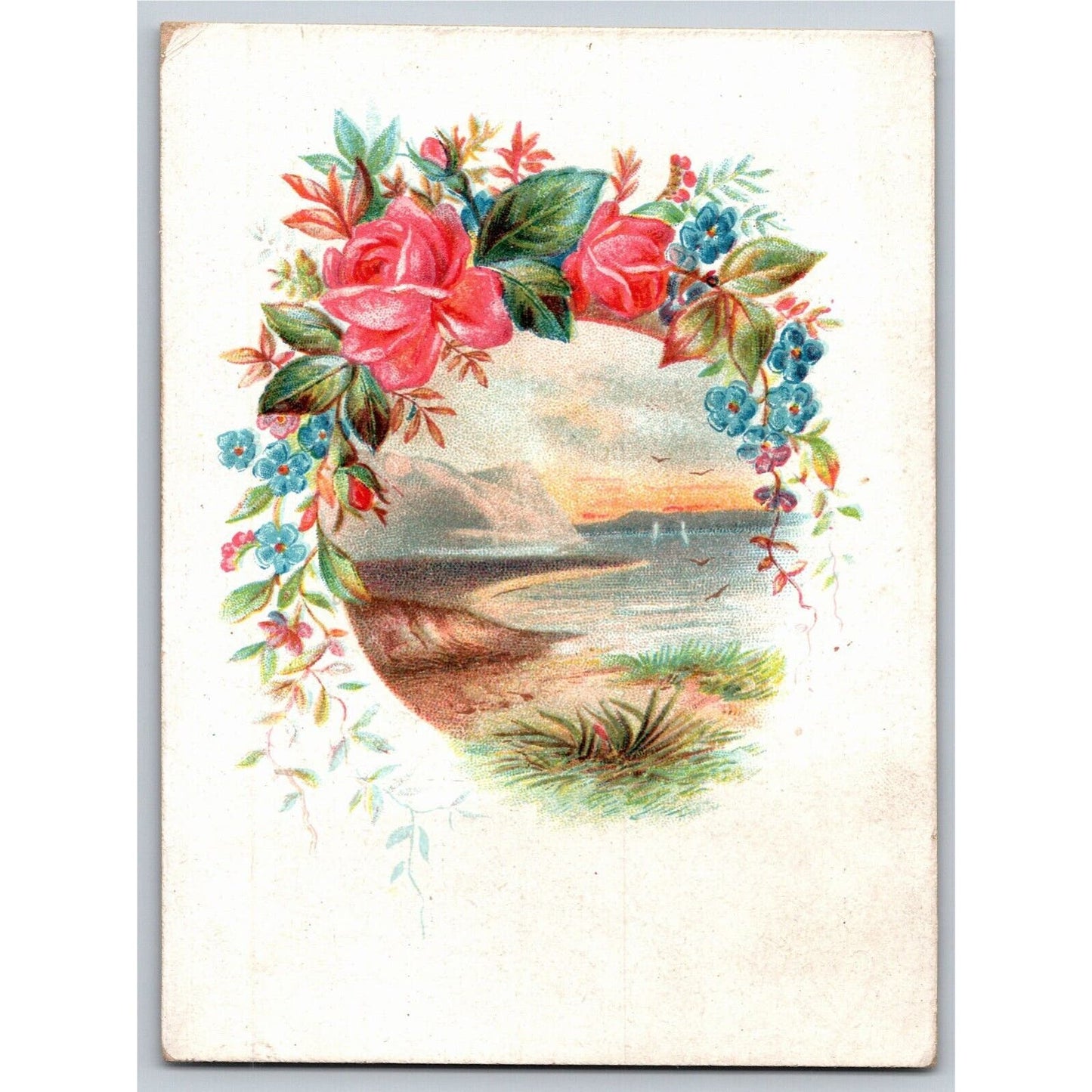 French Victorian Trade Card Chocolat Francois-Meunier / Water's Edge Sail Boats