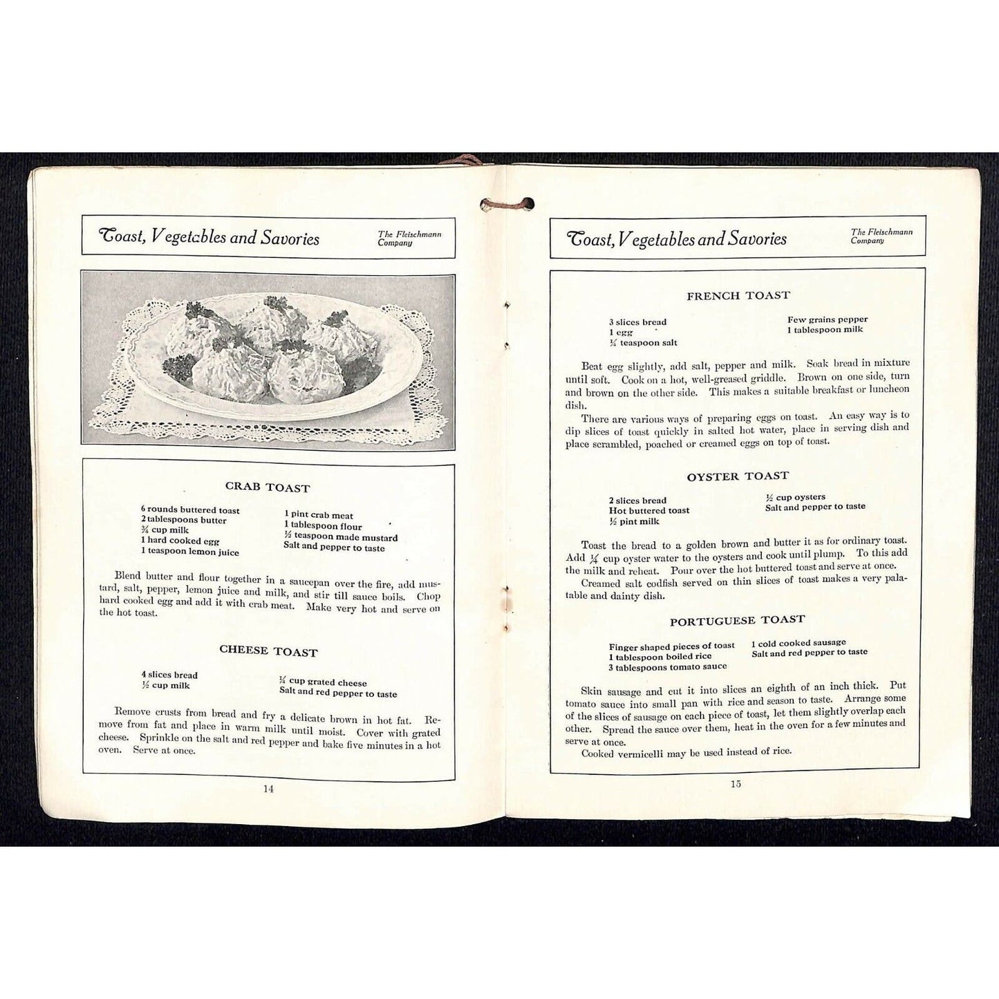 Scarce 1913 Fleischmann's "Good Things...Made with Bread" Recipe Booklet 22pp.