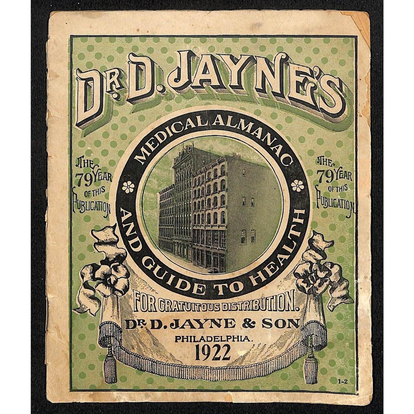 Dr. D. Jayne's Medical Almanac Calendar Philadelphia 1922 32pp