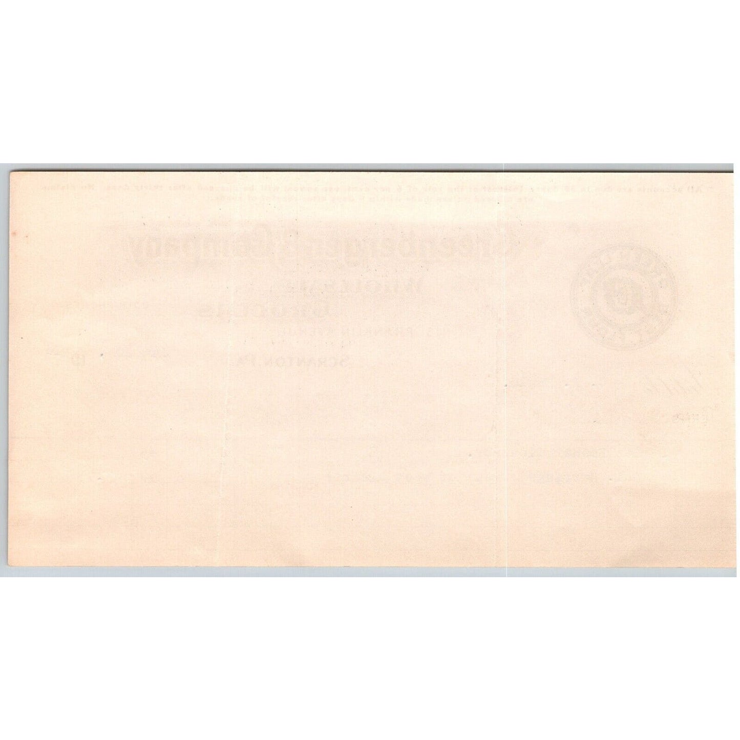 Scranton, PA Greenberger & Co. Grocers 1916 "C.B. Engel" Billhead Kosher Cleaner