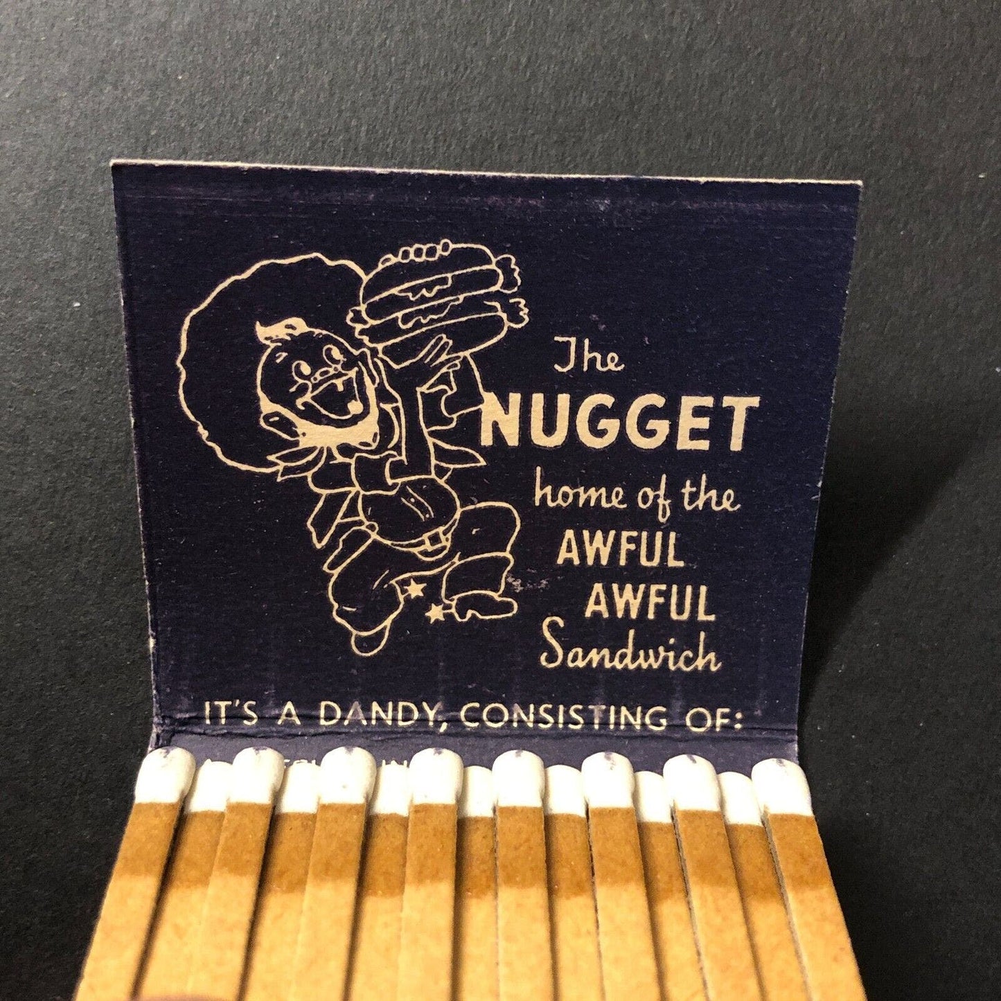 Dick Graves' Nugget Sparks, NV Casino Full Matchbook Cowboy Miner c1950's-60's