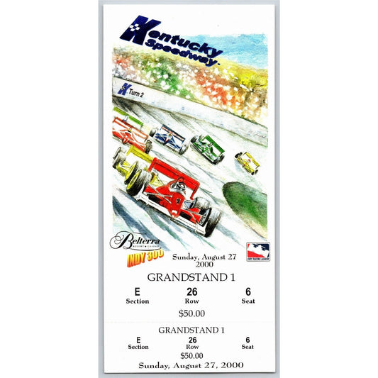 2000 Kentucky Speedway Belterra Indy 300 Unused Grandstand Ticket Seat 6