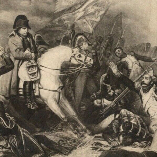 c1911 Russian / Cyrillic Postcard Napoleon on Horseback in Heavy Battle