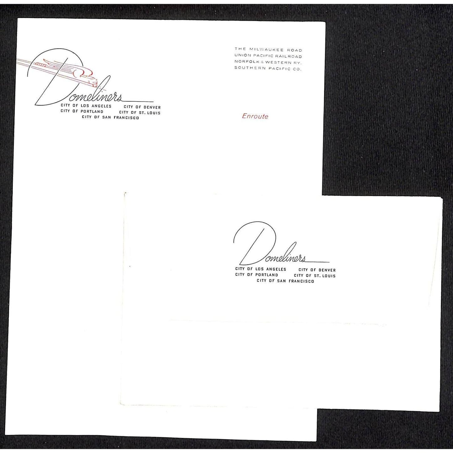Domeliner Several Cities & Railroads Unused Stationary - Envelope & Sheet