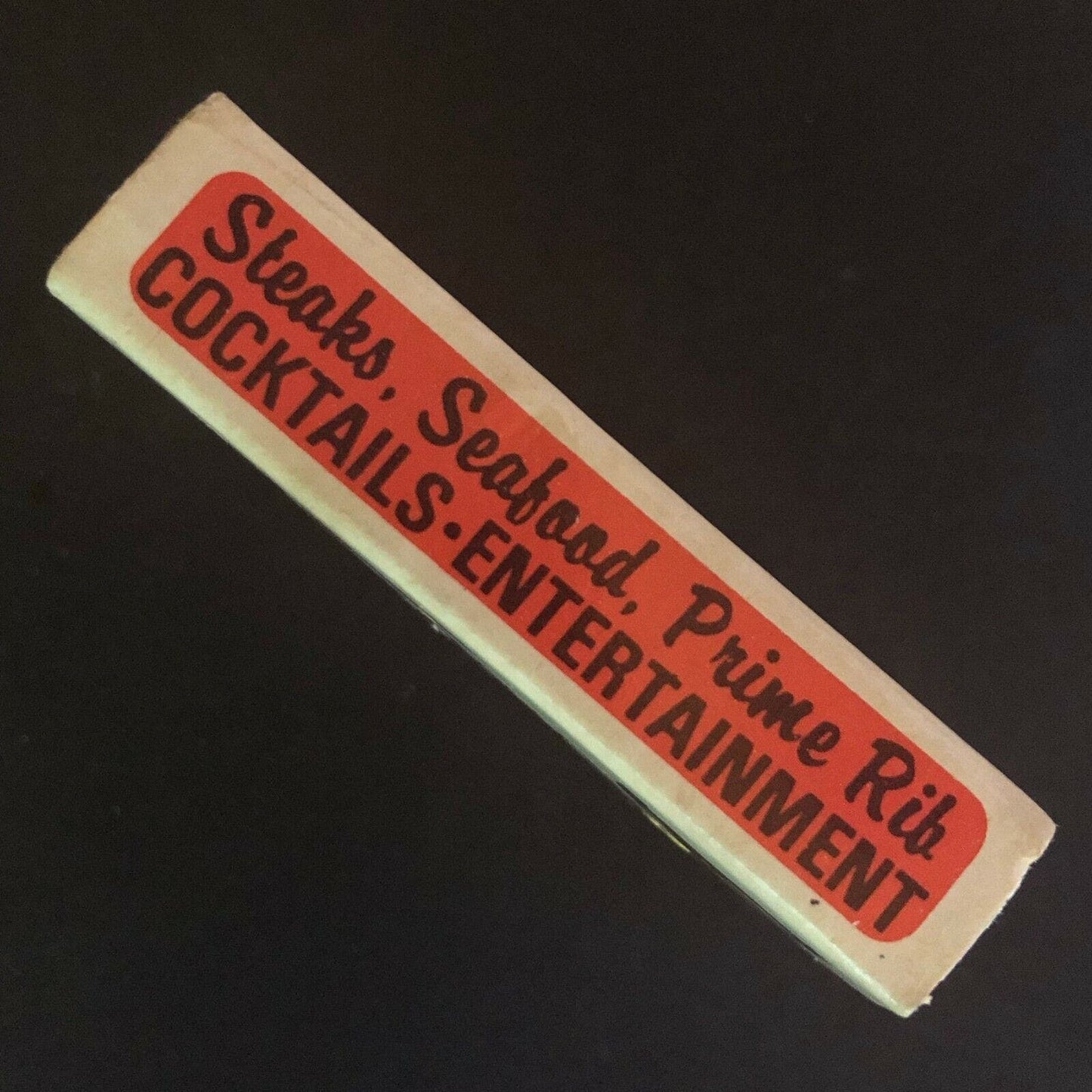 c1970's-80's Wooden Matchbox Matchbook "Beef N' Barrel Restaurant" Houston, TX