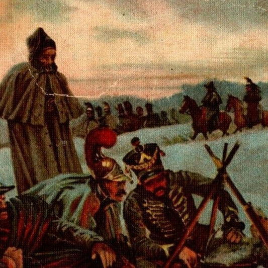 c1914-18 Russian Military Postcard - Bivouac Soldiers 1812