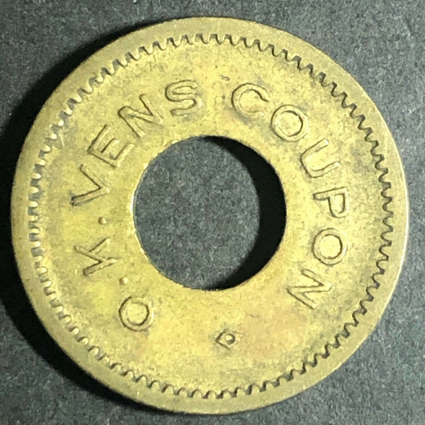 Vintage 21mm Brass "O. K. Vens Coupon" Token 35054