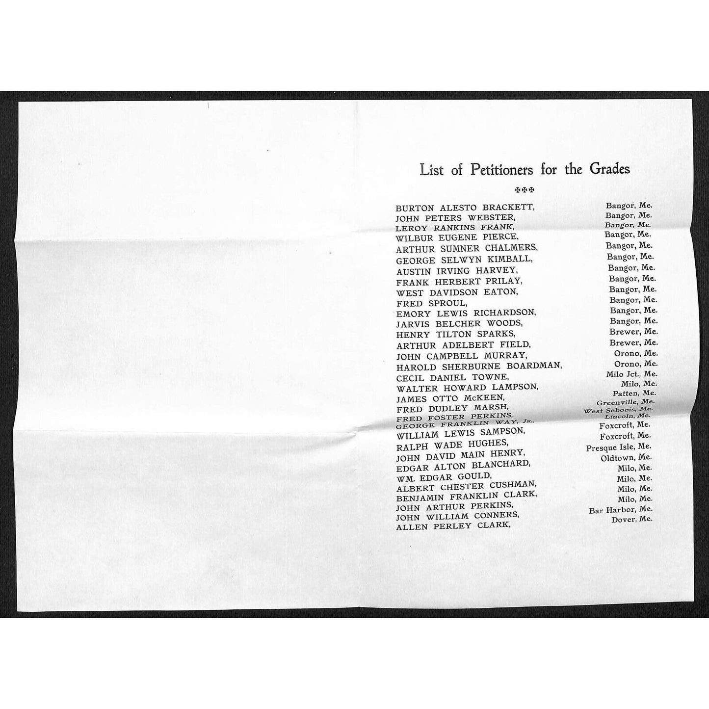 Newburgh ME Amos W. Knowlton* 1907 Bangor Chapter of Rose Croix Meeting Notice