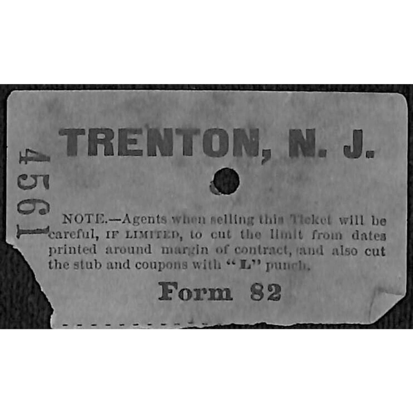 New York & Long Branch Railroad 1897 Trenton, NJ / North Asbury Park #4561