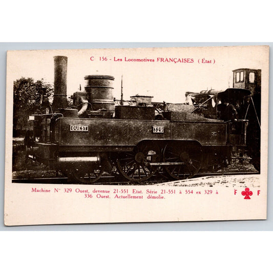 French Railroad RPPC* Postcard Machine 329 C 156 c1910 F. Fleury