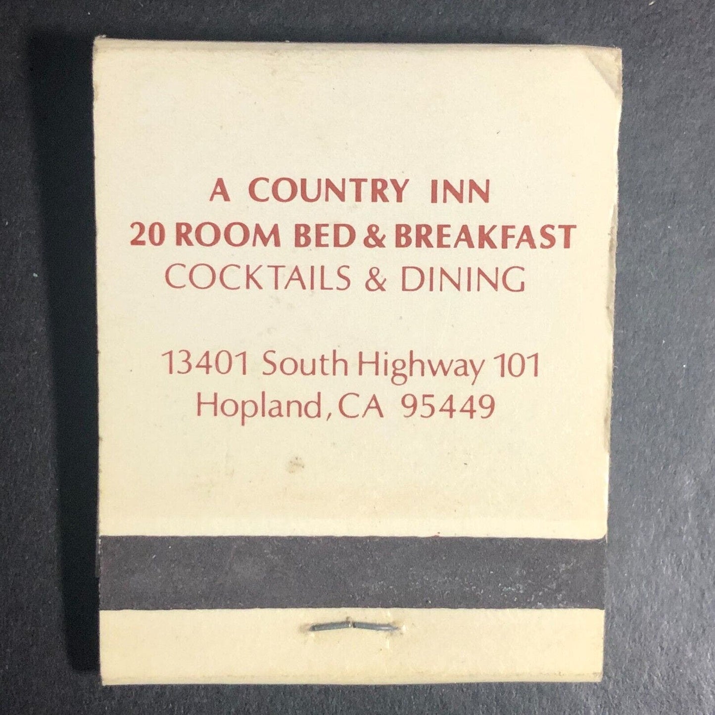 Hopland, CA Thatcher Inn Full Matchbook c1975-85