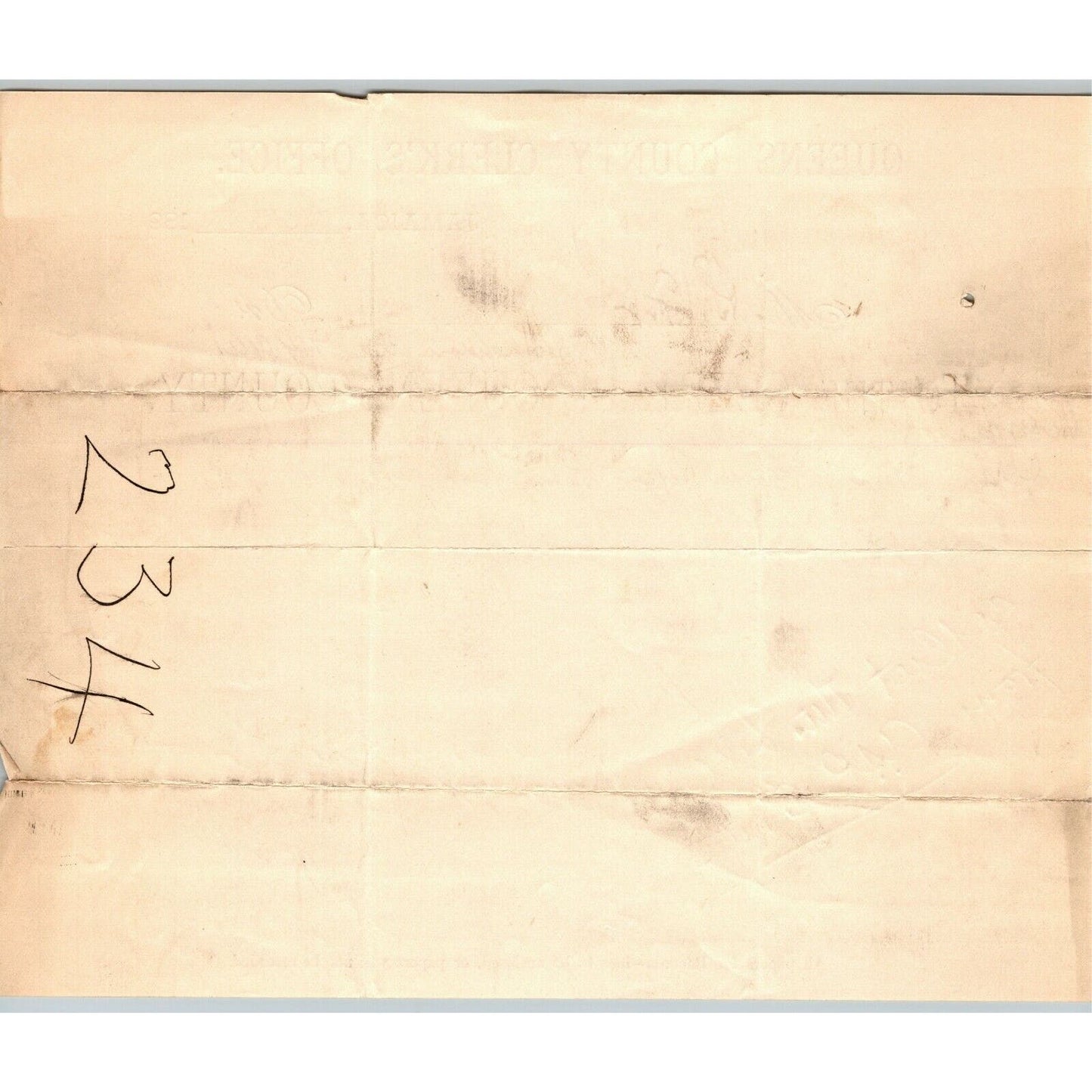 1897 Jamaica, NY Letterhead Clerk of Queen's County Office