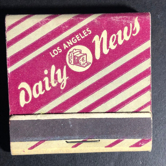Los Angeles Daily News Printed Stick Matchbook c1940's-53 Full 30-Strike VGC