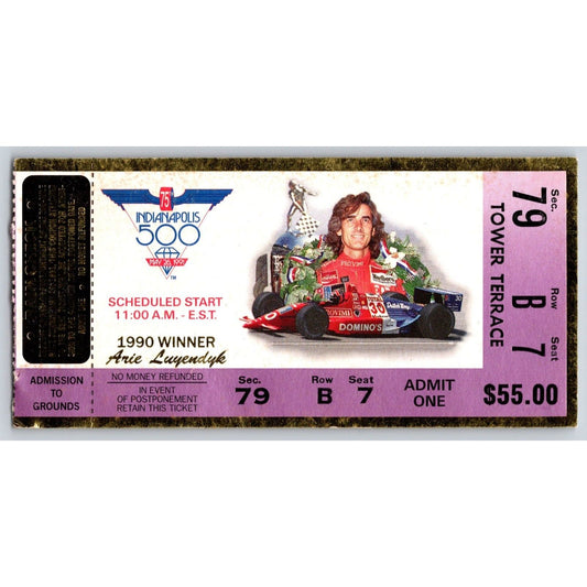 1991 Indianapolis 500 Ticket Stub Racing IMS - seat7