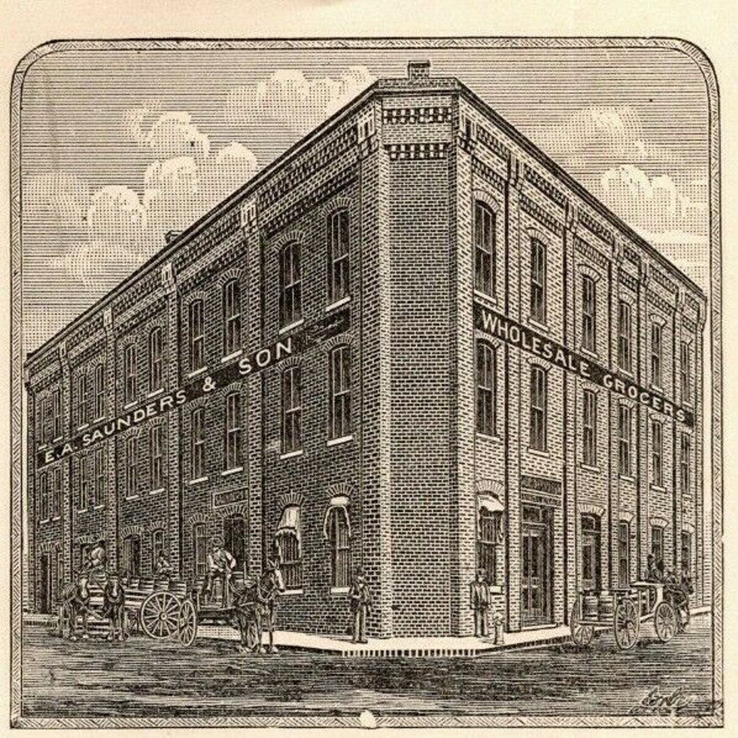 E.A. Saunders & Sons Wholesale Grocers Richmond, VA Letterhead Geo. E. Wear 1891