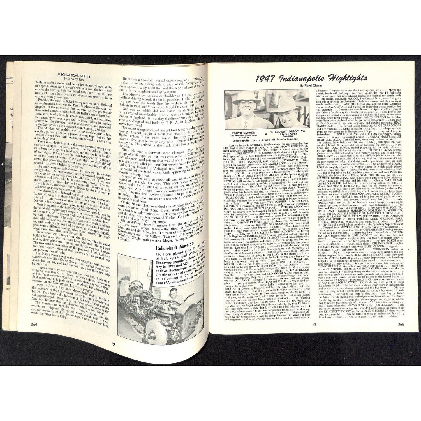 1947 Indy 500 Floyd Clymer's Indianapolis Race History IMS 55pp - VGC