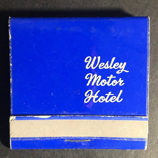 Wesley Motor Hotel Wichita 28-Strike Full Matchbook c1940's-50's Scarce w/ Map