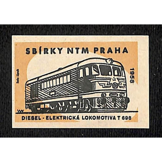 Matchbox Label National Technical Museum Prague Diesel-Electric Locomotive c1960