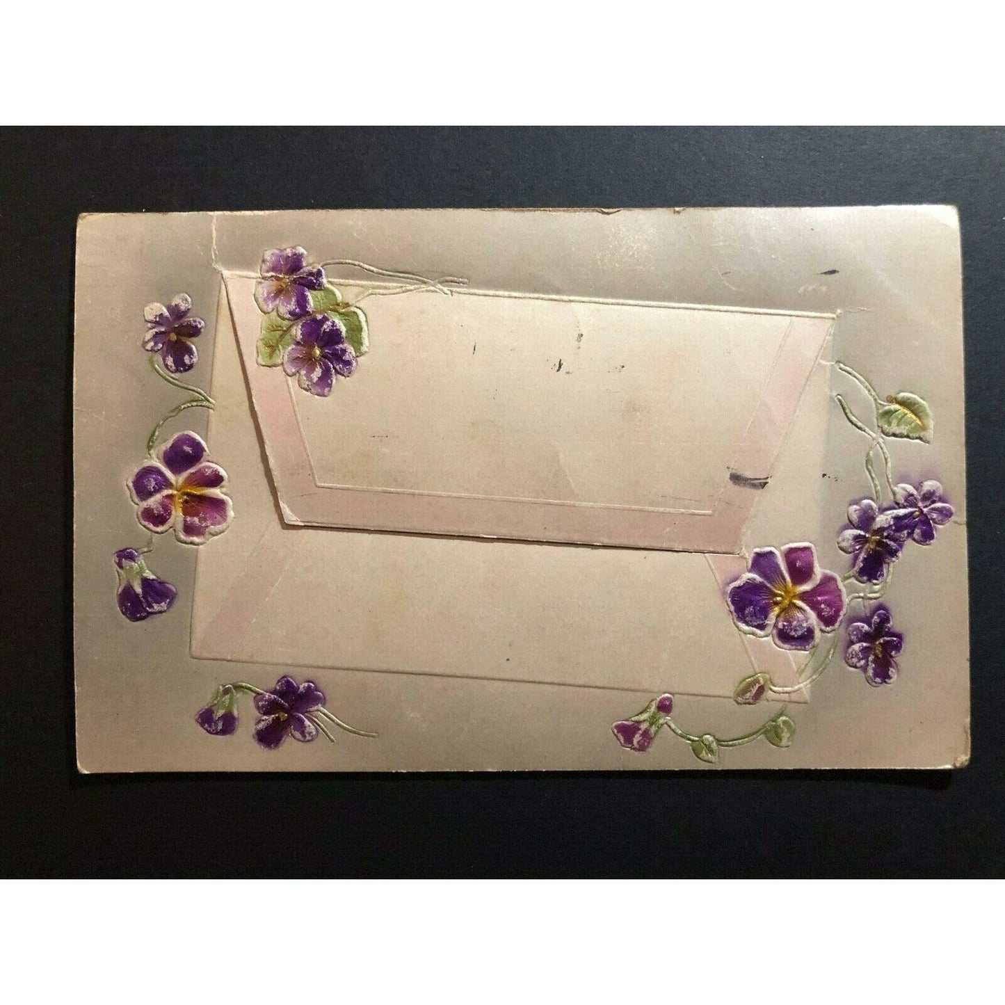 Vintage Postcard - Floral w/ Envelope Flap and Note Pocket c1910
