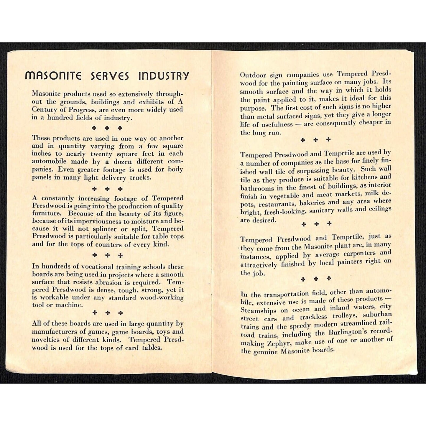 Masonite Home Insulation Boards Booklet 1934 Chicago World's Fair - VGC