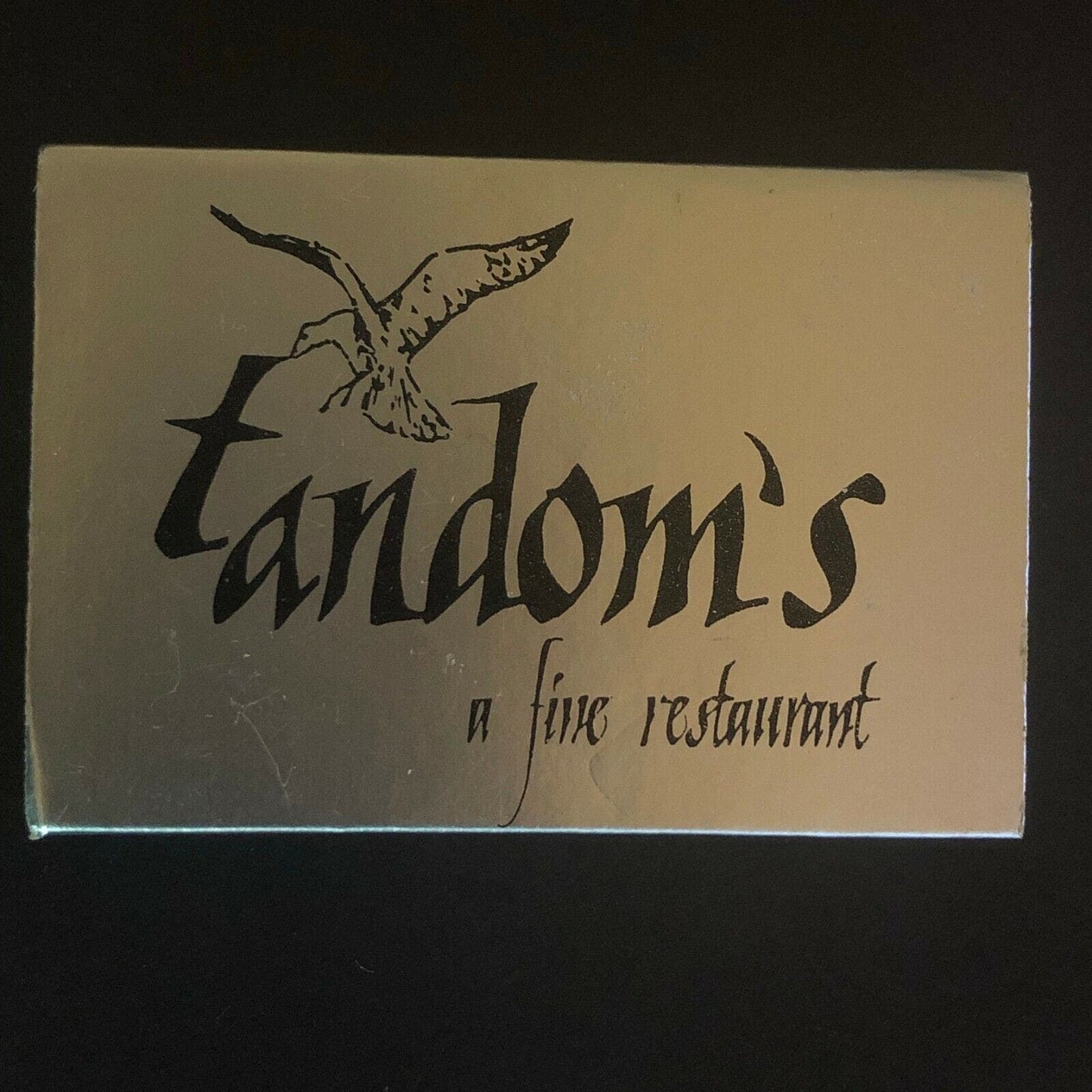 c1970's-80's Wooden Matchbox Matchbook "Tandom's Fine Restaurant" Branford, CT