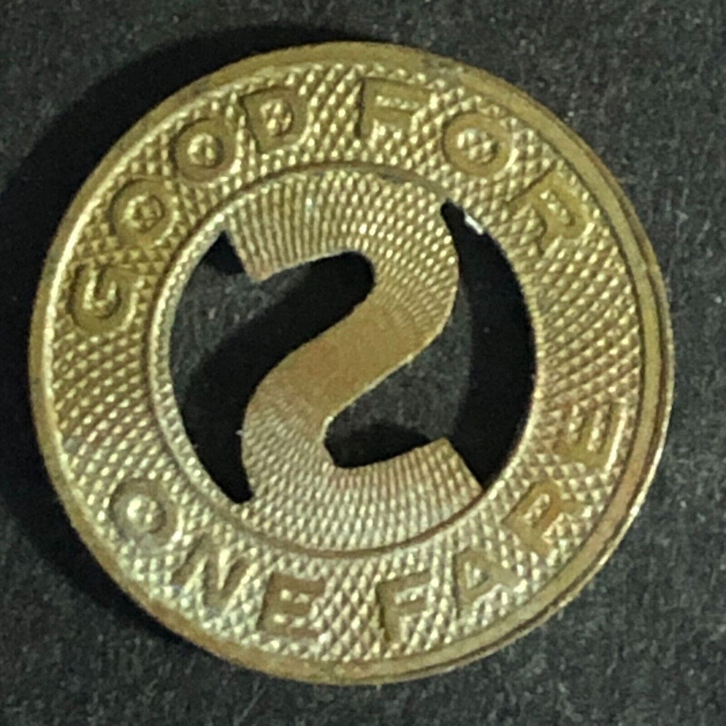 Schenectady Railway Co. WM G/F One Fare Transit Token 16mm c1922