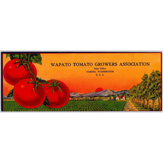 Wapato Tomato Growers Paper Crate Label Yakima, WA c1930's Scarce VGC