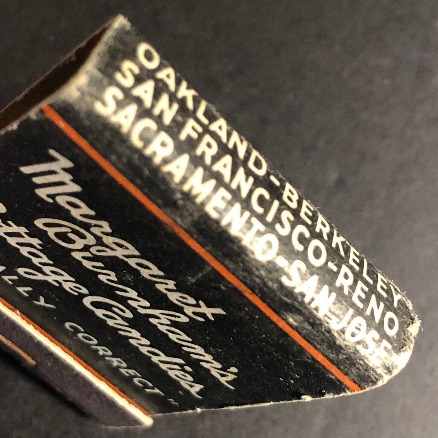 Margaret Burnham's Cottage Candies Oakland Matchbook c1940's Full 20-Strike