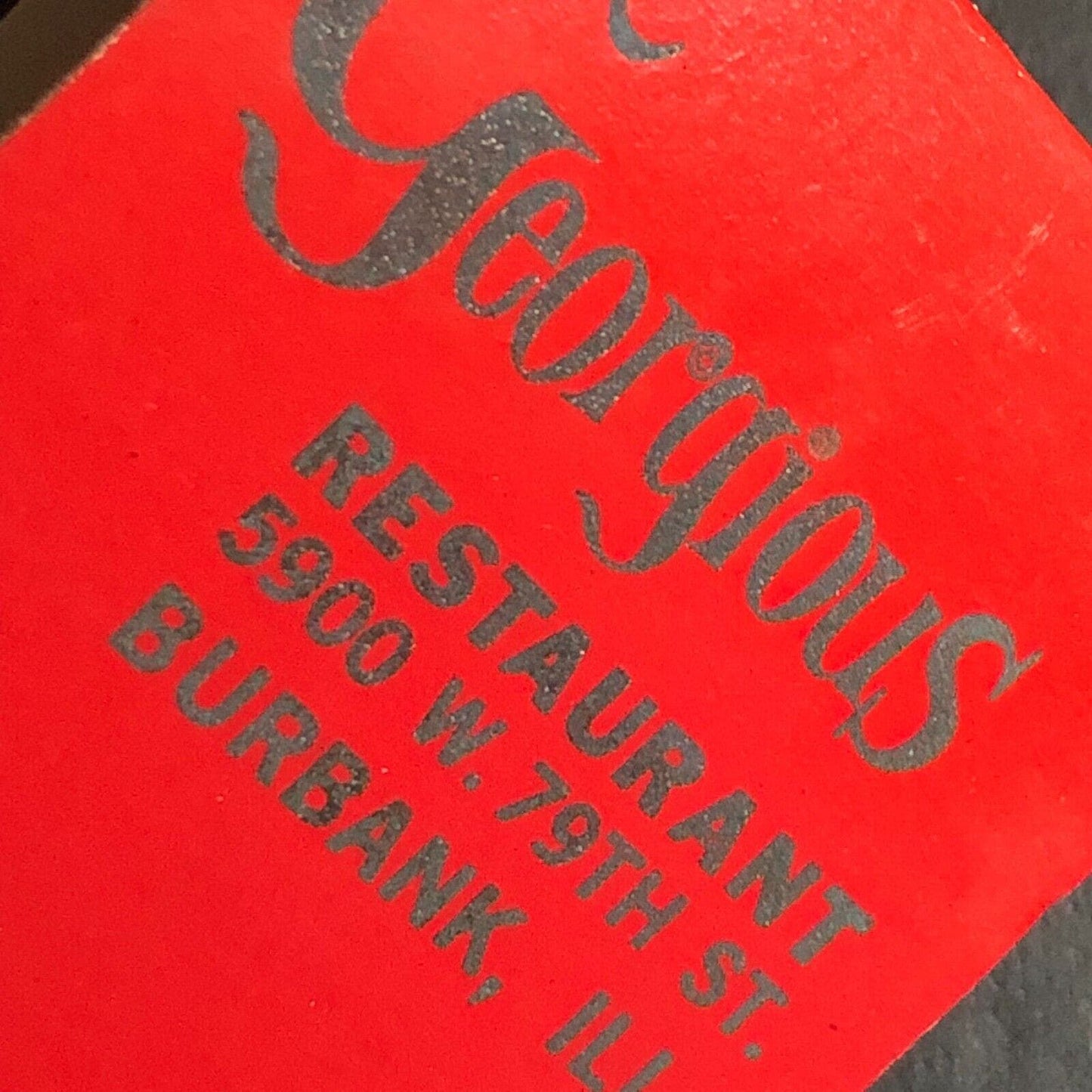 Georgious Restaurant Burbank, IL Full Matchbook c1960's-73 Scarce VGC