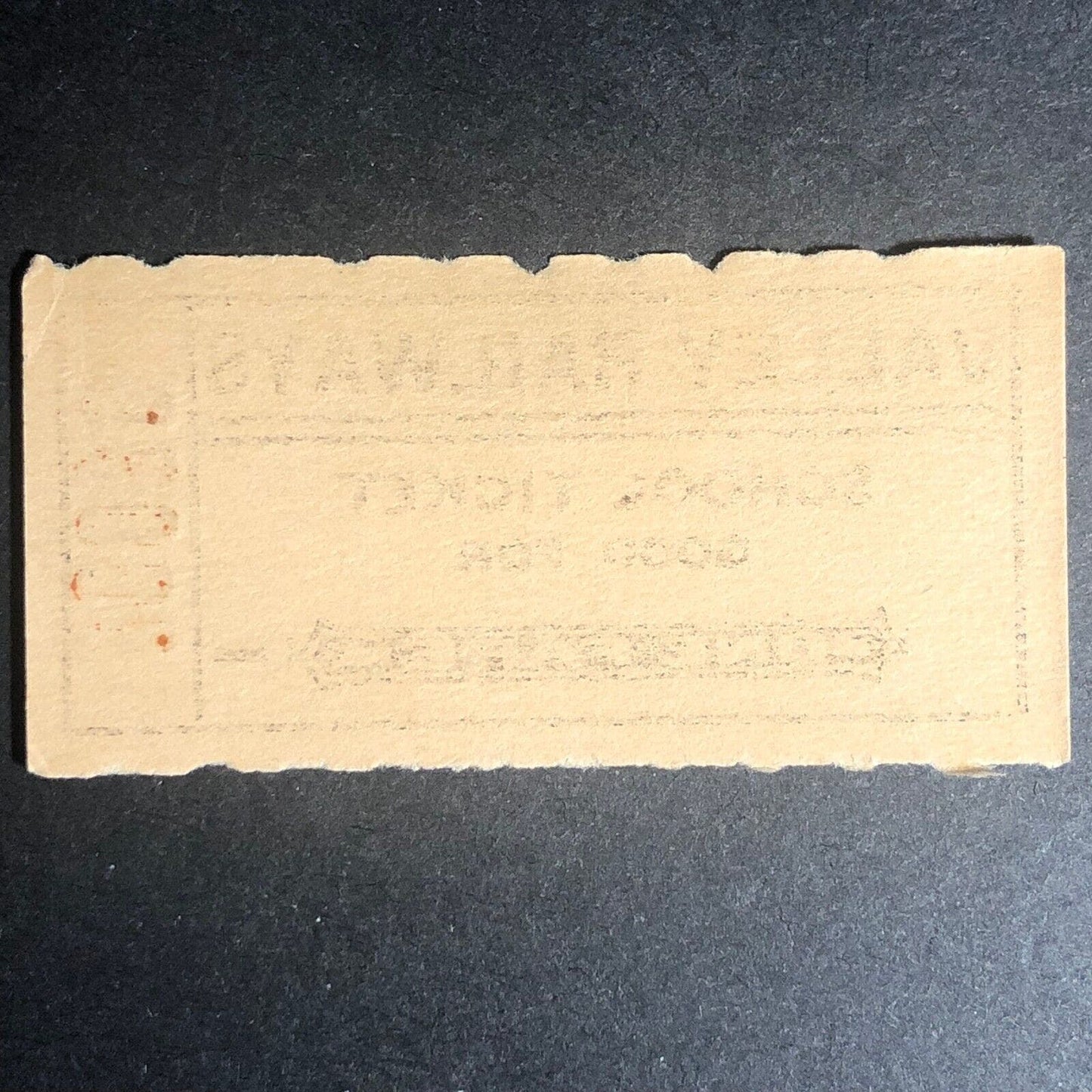 Valley Railways School Ticket G/F One Fare / Coupon Scarce