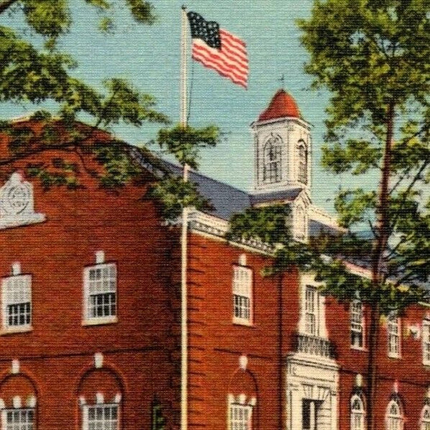 Vintage Linen Postcard Post Office, Newburgh, NY - Unposted VGC